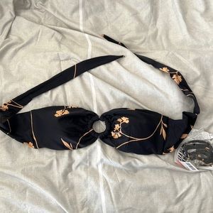 New bikini top-navy blue and peach